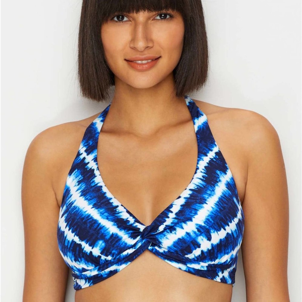 Tommy Bahama Tide Dye Stripe Underwire Halter Bra Bikini Top Size M - D/DD